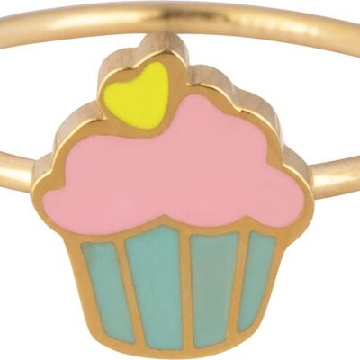 Muffin Gold Kinderring aus Stahl