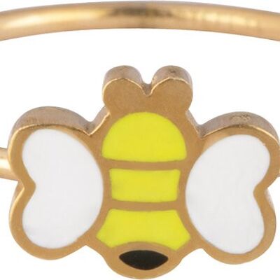 Anello per bambini in acciaio dorato con ape