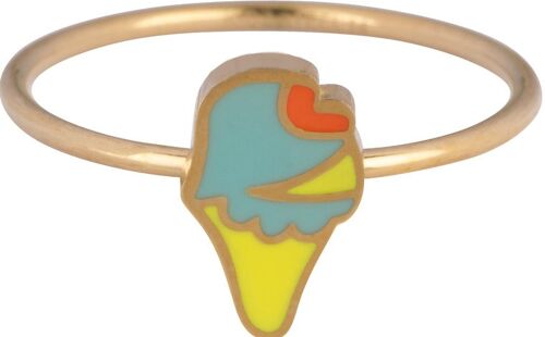 Ice cream Gold steel Children's ring