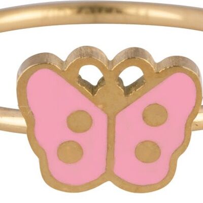 Anillo infantil Mariposa Acero dorado