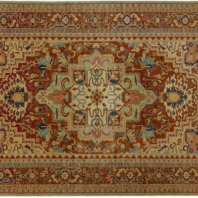 Afghan Chobi Ziegler 410x282 alfombra anudada a mano 280x410 beige patrón geométrico