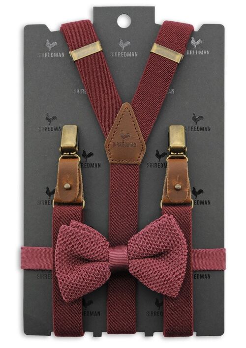 Sir Redman suspenders combi pack Mr. Buck Burgundy