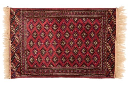 Kaukasus Buchara 130x80 Handgeknüpft Teppich 80x130 Rot Orientalisch Kurzflor Orient