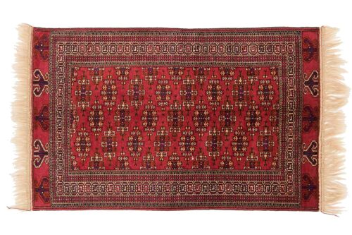 Kaukasus Yamut 177x128 Handgeknüpft Teppich 130x180 Rot Geometrisch Muster Kurzflor