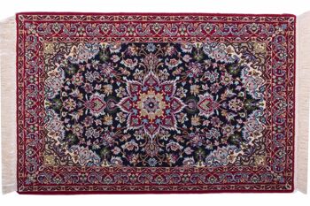 Tapis persan Ispahan 106x69 noué main 70x110 multicolore, oriental, poils courts 1