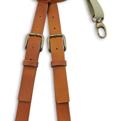 Sir Redman sturdy leather WORK suspenders cognac