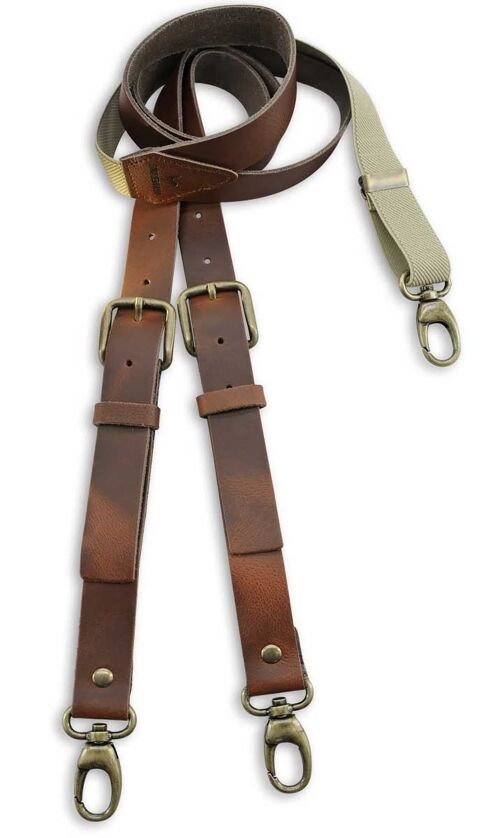 Sir Redman sturdy leather WORK suspenders brown