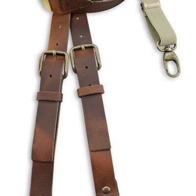 Sir Redman sturdy leather WORK suspenders brown