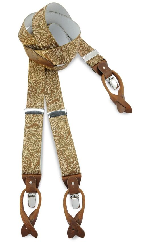 Sir Redman deluxe suspenders Paisley Sketch ochre