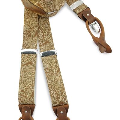 Sir Redman deluxe suspenders Paisley Sketch ochre