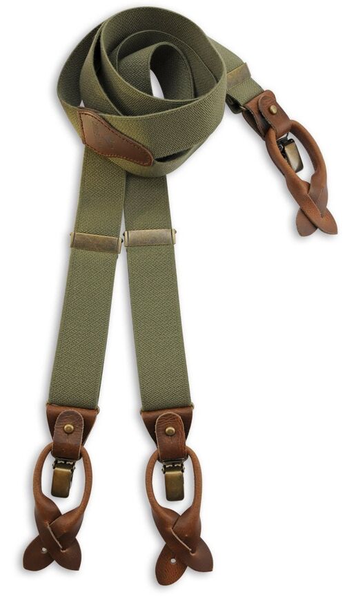 Sir Redman deluxe suspenders Essential army green