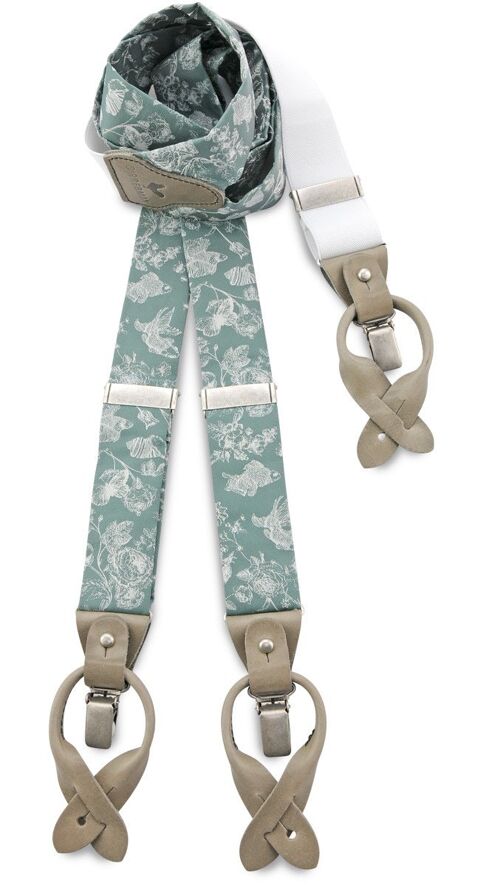Sir Redman deluxe suspenders Sposo Elegante verde mare