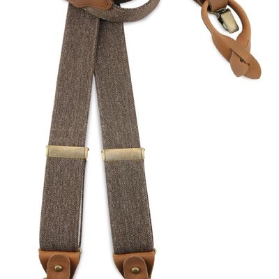 Sir Redman deluxe suspenders Denim Urban brown