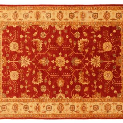 Afghan Chobi Ziegler 232x168 Handgeknüpft Teppich 170x230 Rot Blumenmuster Kurzflor