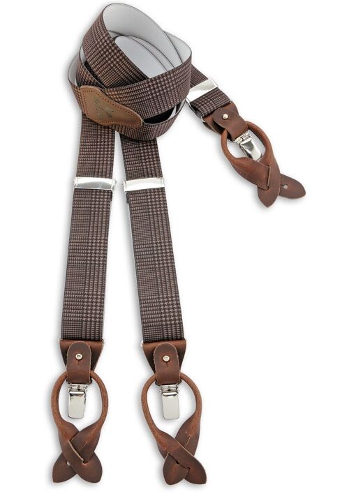 Sir Redman deluxe suspenders checkered Pied-de-Poule