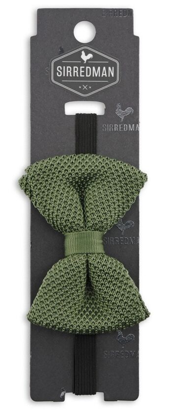 Nœud papillon enfant en tricot Sir Redman vert mousse 2