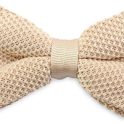 Sir Redman knitted bow tie champagne