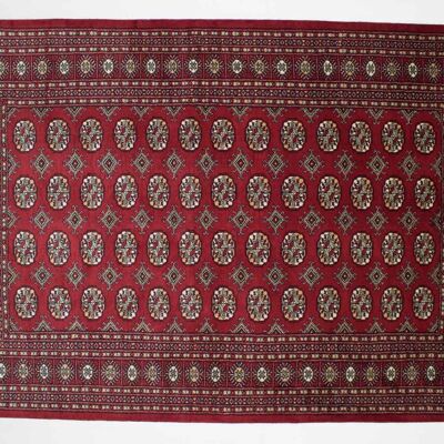 Pakistan Bukhara 240x158 alfombra anudada a mano 160x240 rojo oriental, pelo corto, oriente