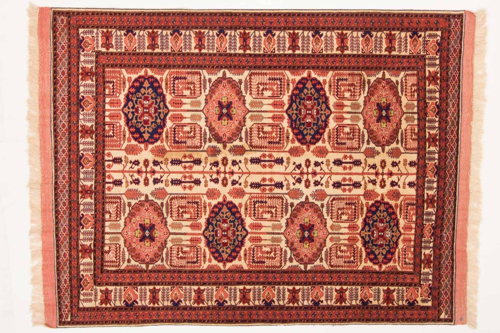 Afghan Mauri Kabul 155x123 hand-knotted carpet 120x160 gold geometric pattern