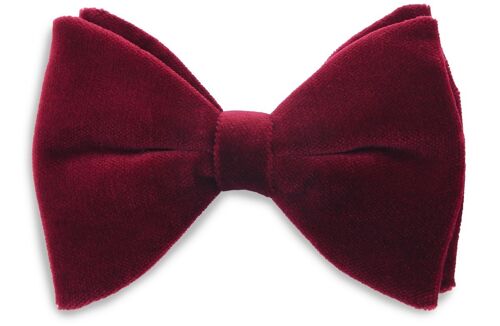 Sir Redman velvet bow tie large bordeaux