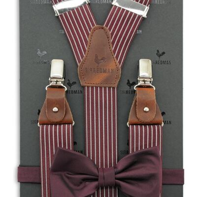 Sir Redman bretelle combi pack Striped Gent bordeaux