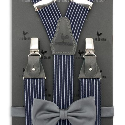 Confezione combinata di bretelle Sir Redman Striped Gent grigio