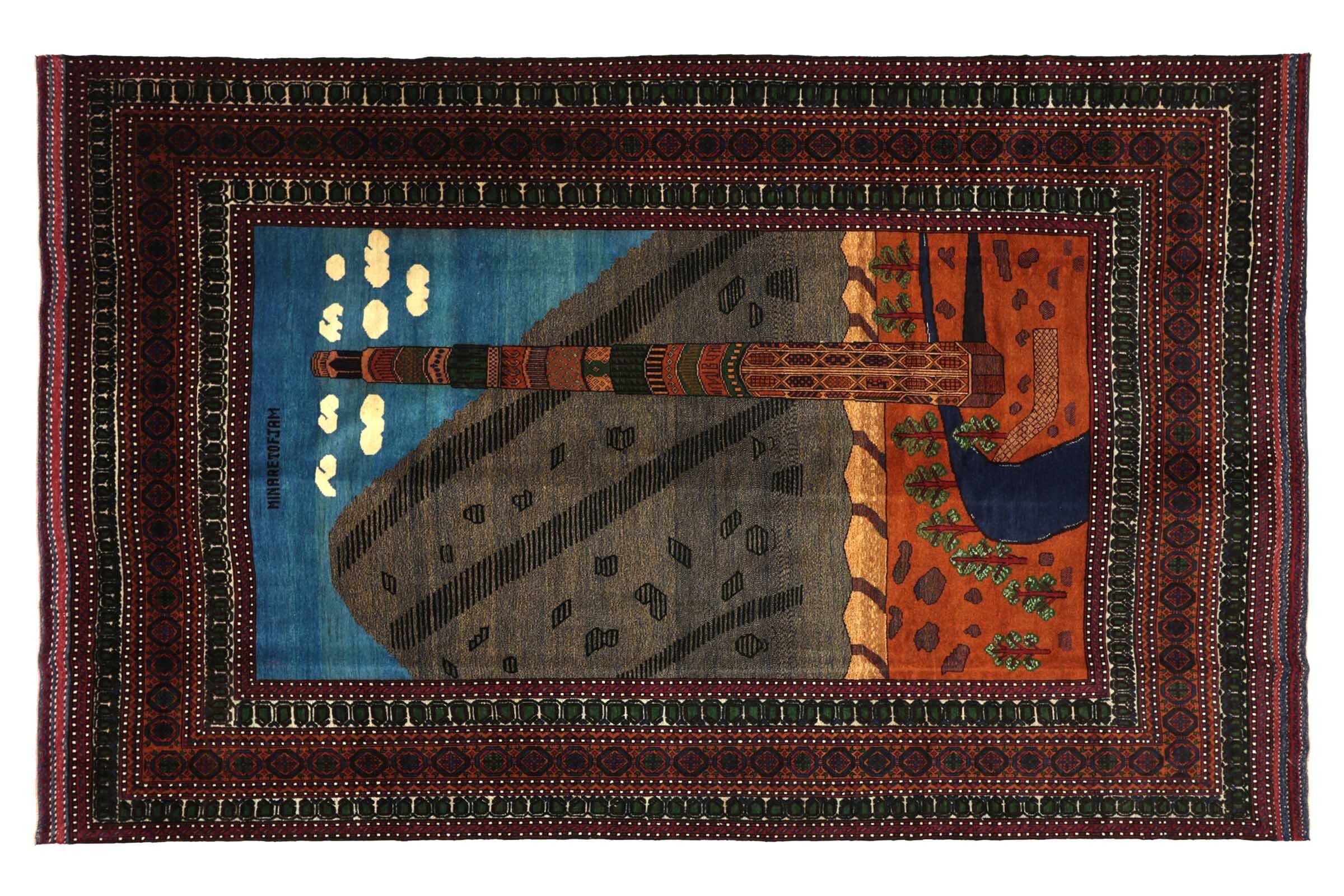 Afghan Baluch Minaret Herat 300x209 tappeto annodato a mano 210x300 multicolore