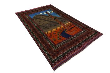 Tapis Afghan Baluch Minaret Herat 300x209 noué main 210x300 multicolore 3