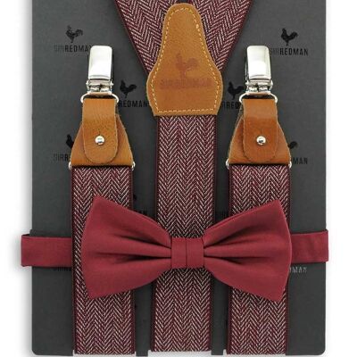 Sir Redman suspenders combi pack Herringbone Pattern