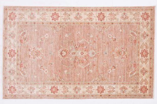 Afghan Chobi Ziegler 149x92 Handgeknüpft Teppich 90x150 Beige Orientalisch Kurzflor