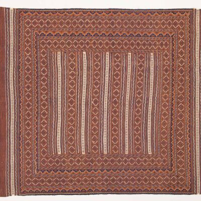 Tapis tissé à la main Afghan Mushwani Kilim 183x148 150x180 motif géométrique multicolore