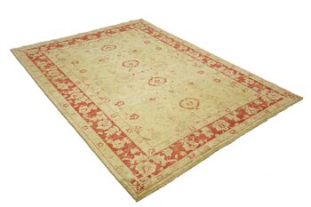 Tapis Afghan Chobi Ziegler 248x186 noué main 190x250 beige fleuri poil court Orient 4