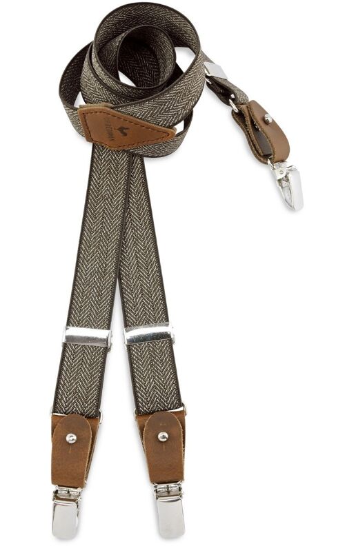 Sir Redman kids suspenders Herringbone pattern brown