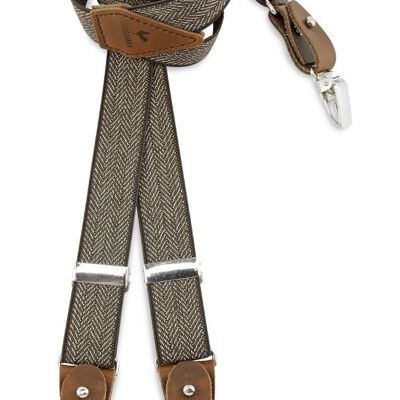 Sir Redman kids suspenders Herringbone pattern brown