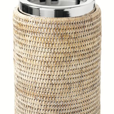 WHITE RATTAN GLACETTE REFRESHING BOTTLE HOLDER