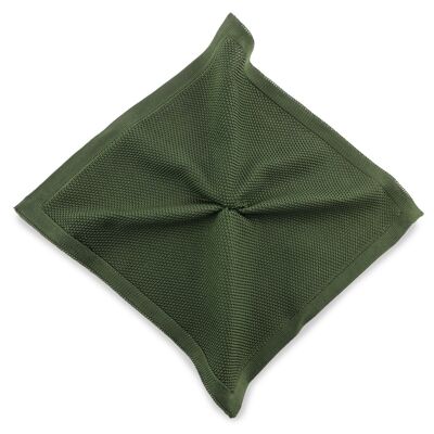 Sir Redman knitted pocket square forest green