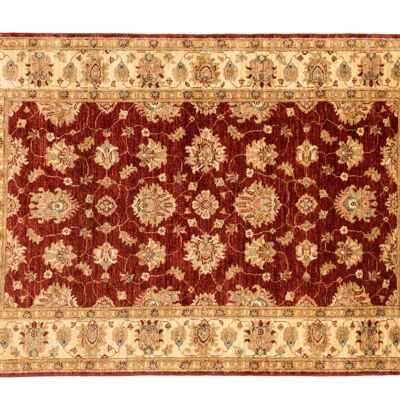 Afghan Chobi Ziegler 178x118 alfombra anudada a mano 120x180 patrón de flores rojas pelo corto