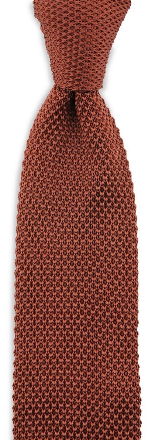 Sir Redman WORK knitted tie rust brown