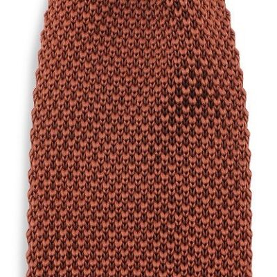 Sir Redman knitted tie rust brown