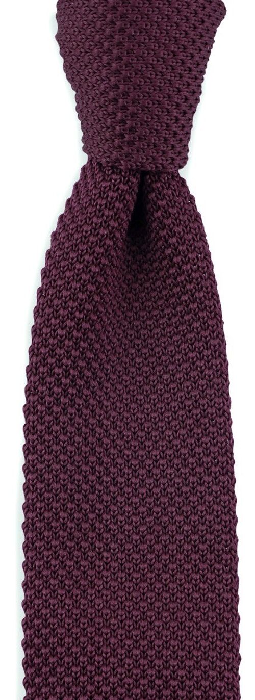 Sir Redman knitted tie aubergine
