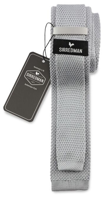 Cravate Sir Redman tricot gris 2