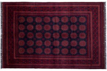 Afghan Kunduz 299x198 tapis noué main 200x300 tapis oriental rouge oriental à poils courts 1