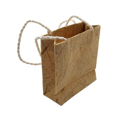 Sac-cadeau en papier mûrier brun naturel Vie Naturals, 6x7cm