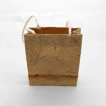 Sac-cadeau en papier de mûrier brun naturel Vie Naturals, 6 x 7,5 cm 2