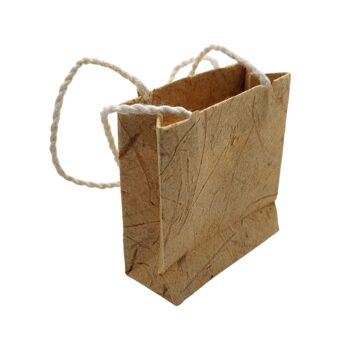 Sac-cadeau en papier de mûrier brun naturel Vie Naturals, 6 x 7,5 cm 4