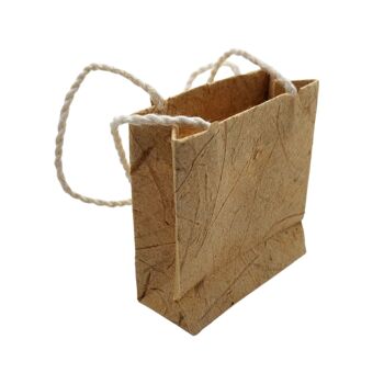 Sac-cadeau en papier de mûrier brun naturel Vie Naturals, 6 x 7,5 cm 1