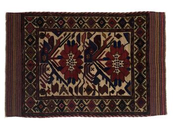 Tapis Afghan Gol Barjasta 178x129 tissé main 130x180 motif fleur multicolore 1