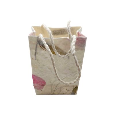 Bolsa de regalo de papel de mora con flores de Vie Naturals, 6x7,5 cm