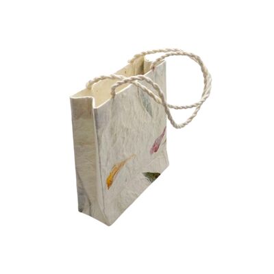 Sac-cadeau en papier de mûrier fleuri Vie Naturals, 7 x 7,5 cm