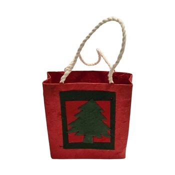 Sac-cadeau en papier de mûrier de Noël Vie Naturals, 7 x 7,4 x 2 cm 4